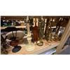 Image 9 : 4 SHELVES FULL OF ASSORTED  MODERN & VINTAGE LAMPS - FLOOR LAMPS, TABLE LAMPS, LANTERNS AND PARTS