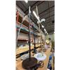 Image 2 : 4 SHELVES FULL OF ASSORTED  MODERN & VINTAGE LAMPS - FLOOR LAMPS, TABLE LAMPS, LANTERNS AND PARTS
