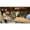 Image 7 : 4 SHELVES FULL OF ASSORTED  MODERN & VINTAGE LAMPS - FLOOR LAMPS, TABLE LAMPS, LANTERNS AND PARTS