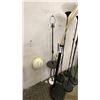 Image 3 : GROUP OF 6 BLACK MODERN FLOOR LAMPS *2 WITH NO SHADES*