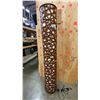 Image 1 : RATTAN AND BLACK METAL FRAME 6 1/2FT TALL FLOOR LAMP