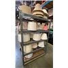 Image 1 : LARGE GROUP OF ASSORTED LAMP SHADES *GREY SHELF UNIT NOT INCLUDED*