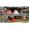 Image 2 : LARGE GROUP OF ASSORTED LAMP SHADES *GREY SHELF UNIT NOT INCLUDED*