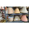 Image 3 : LARGE GROUP OF ASSORTED LAMP SHADES *GREY SHELF UNIT NOT INCLUDED*