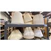 Image 2 : LARGE GROUP OF ASSORTED LAMP SHADES *GREY SHELF UNIT NOT INCLUDED*