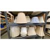 Image 3 : LARGE GROUP OF ASSORTED LAMP SHADES *GREY SHELF UNIT NOT INCLUDED*