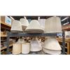Image 2 : LARGE GROUP OF ASSORTED LAMP SHADES *GREY SHELF UNIT NOT INCLUDED*