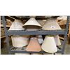 Image 3 : LARGE GROUP OF ASSORTED LAMP SHADES *GREY SHELF UNIT NOT INCLUDED*