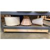 Image 4 : LARGE GROUP OF ASSORTED LAMP SHADES *GREY SHELF UNIT NOT INCLUDED*