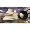 Image 2 : LARGE GROUP OF ASSORTED LAMP SHADES *GREY SHELF UNIT NOT INCLUDED*