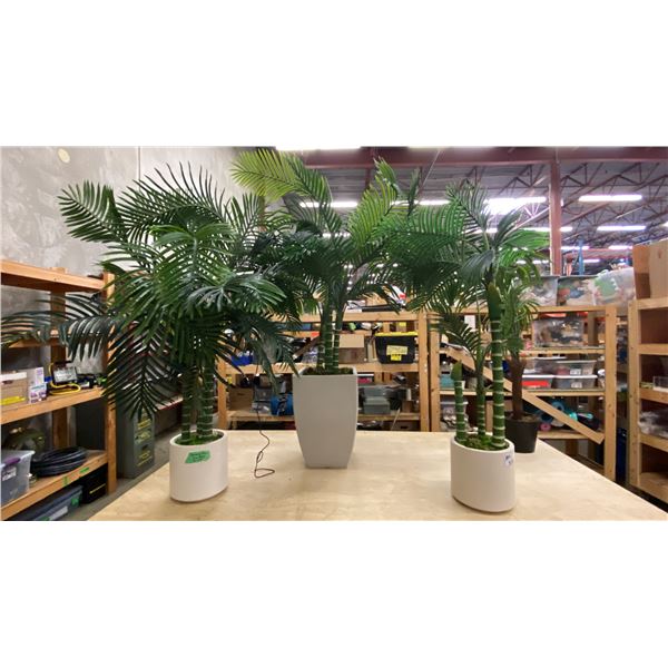 GROUP OF 4 LARGE POTTED ARTIFICIAL TROPICAL PLANTS