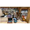 Image 1 : GROUP OF DECORATIVE ITEMS - GLASS ROOSTER, OIL LAMPS, CRYSTAL SCULPTURE, LIDDED URN AND