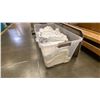 Image 3 : GROUP OF 6 PLASTIC STORAGE BIN OF WHITE DROP CLOTHS
