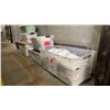 Image 4 : GROUP OF 6 PLASTIC STORAGE BIN OF WHITE DROP CLOTHS