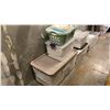Image 5 : GROUP OF 6 PLASTIC STORAGE BIN OF WHITE DROP CLOTHS