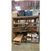 Image 1 : GREY METAL ROLLING 4 TIER RACK AND CONTENTS - ASSORTED PACKING/SHIPPING SUPPLIES