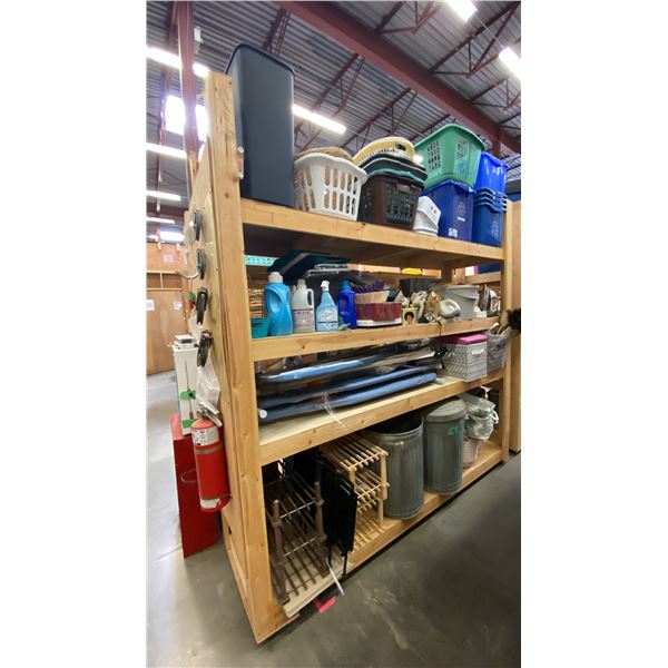 4 SHELVES OF GENERAL HOUSEHOLD ITEMS