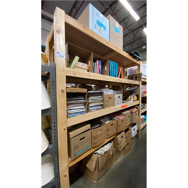 5 SHELVES OF BOOKS, MAGAZINES AND NEWSPAPERS