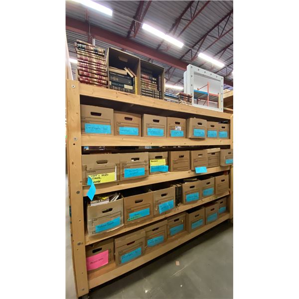 5 SHELVES OF BOOKS AND ENCYCLOPEDIA