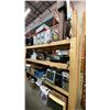 Image 1 : 4 SHELVES OF COMPUTERS, STEREOS. SPEAKERS, AND ASSORTED ELECTRONICS