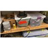 Image 4 : 3 SHELVES AND 1 BARREL OF ASSORTED ELECTRICAL AND MISCELLANEOUS ITEMS