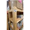 Image 1 : MOBILE WOODEN 5 TIER SHELVING UNIT - APPROX. 8FT X 2FT X 6 1/2FT HIGH *CONTENTS NOT INCLUDED*