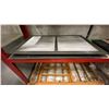 Image 4 : HEAVY METAL RED 4 TIER SHELF UNIT WITH CONTENTS  - APPROX. 5 1/2FT X 1 1/2FT X 7 1/2FT