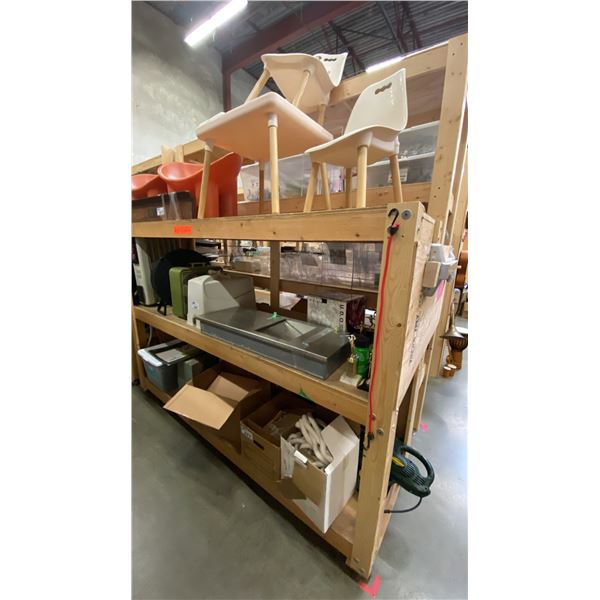 3 SHELVES OF MISCELLANEOUS HOUSEHOLD ITEMS