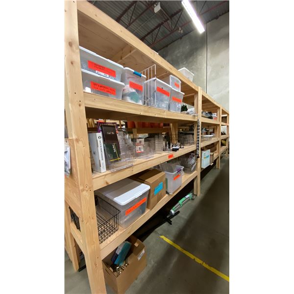 7 SHELVES OF ASSORTED ITEMS - DISPLAY STANDS, SHELVES, VENTS AND MORE