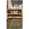 Image 3 : MOBILE WOODEN 4 TIER SHELVING UNIT - APPROX. 8FT X 2FT X 7FT HIGH *CONTENTS NOT INCLUDED*