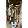 Image 1 : ONE RACK OF ASSORTED CLOTHING AND AMERICAN FLAGS  ) *RACK NOT INCLUDED*