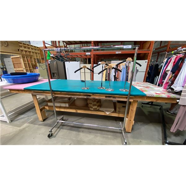 MOBILE WARDROBE RACK AND 4 SHIRT STANDS