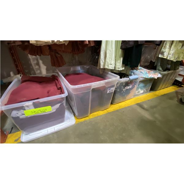 7 BOXES OF ASSORTED BACK DROPS, DRAPES, SHEERS, CURTAINS AND HANGERS