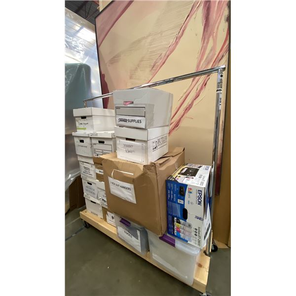 MOBILE WARDROBE RACK AND CONTENTS