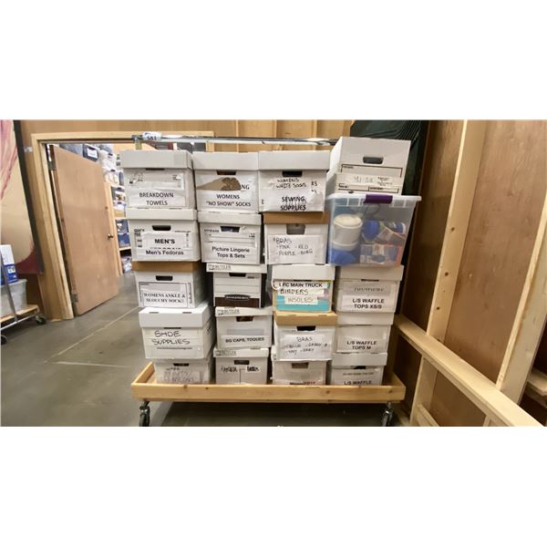 MOBILE WARDROBE RACK AND CONTENTS