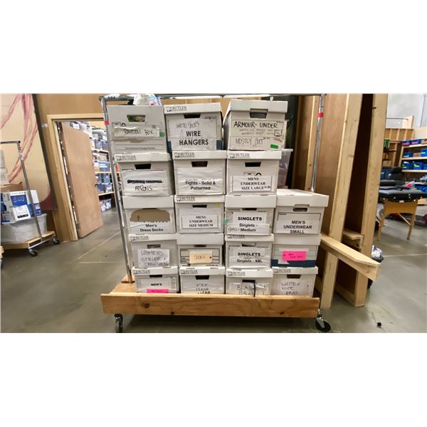 MOBILE WARDROBE RACK AND CONTENTS