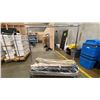 Image 1 : MOBILE WARDROBE RACK AND CONTENTS - ASSORTED ROLLS OF FABRIC MATERIAL