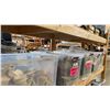 Image 1 : GROUP OF 5 PLASTIC STORAGE BINS OF ASSORTED SHOES