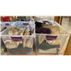 Image 4 : GROUP OF 5 PLASTIC STORAGE BINS OF ASSORTED SHOES