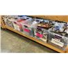 Image 1 : GROUP OF 5 PLASTIC STORAGE BINS OF ASSORTED SHOES