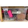 Image 1 : ONE PLASTIC STORAGE BIN OF ASSORTED PURSES