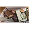 Image 2 : ONE PLASTIC STORAGE BIN OF ASSORTED PURSES