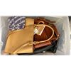Image 2 : ONE PLASTIC STORAGE BIN OF ASSORTED PURSES