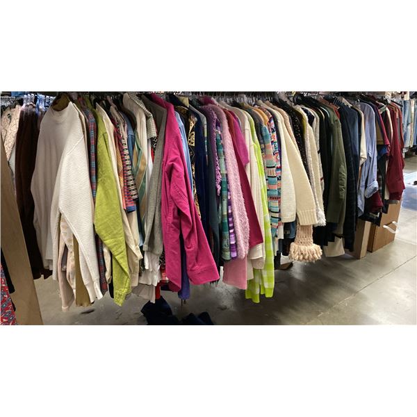 CONTENTS OF 0NE 8FT SECTION WARDROBE RACK OF ASSORTED CLOTHING  *1 SIDE ONLY*