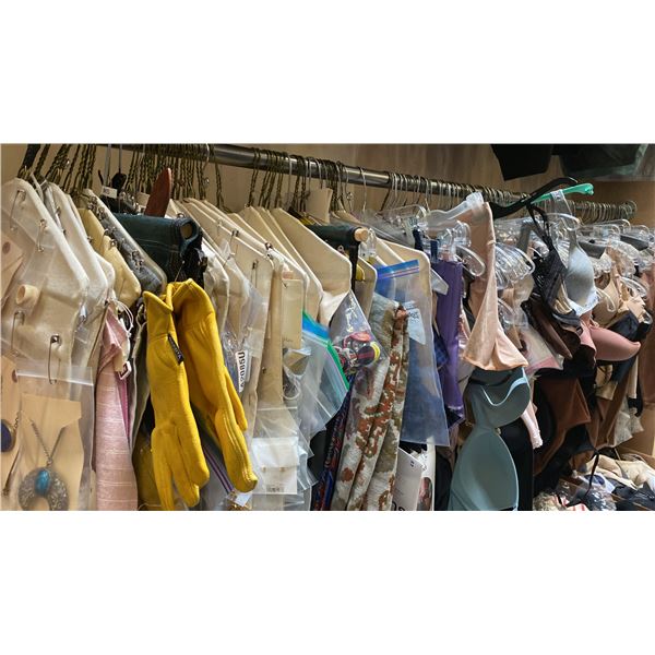 CONTENTS OF 0NE 8FT SECTION WARDROBE RACK OF BRAS & UNDERGARMENTS
