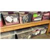 Image 5 : GROUP OF 25 PLASTIC STORAGE BINS FULL OF ASSORTED FABRIC MATERIAL AND 4 ROLLS OF FABRIC