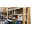 Image 2 : 2 LARGE WOODEN SHELVING UNITS  - EACH MEASURES APPROX. 8FT X 1 1/2FT X 6 1/2FT HIGH