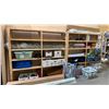 Image 3 : 2 LARGE WOODEN SHELVING UNITS  - EACH MEASURES APPROX. 8FT X 1 1/2FT X 6 1/2FT HIGH