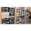 Image 2 : 5 LARGE WOODEN SHELVING UNITS  - EACH MEASURES APPROX. 8FT X 1 1/2FT X 6 1/2FT HIGH