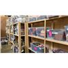 Image 3 : 5 LARGE WOODEN SHELVING UNITS  - EACH MEASURES APPROX. 8FT X 1 1/2FT X 6 1/2FT HIGH